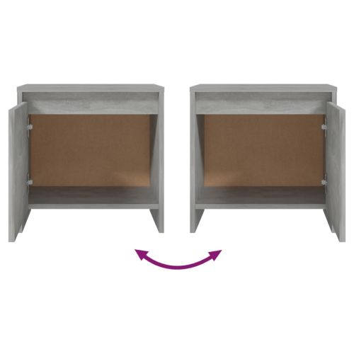 Нощни шкафчета, 2 бр, бетонно сиво, 45x34x44,5 см, ПДЧ