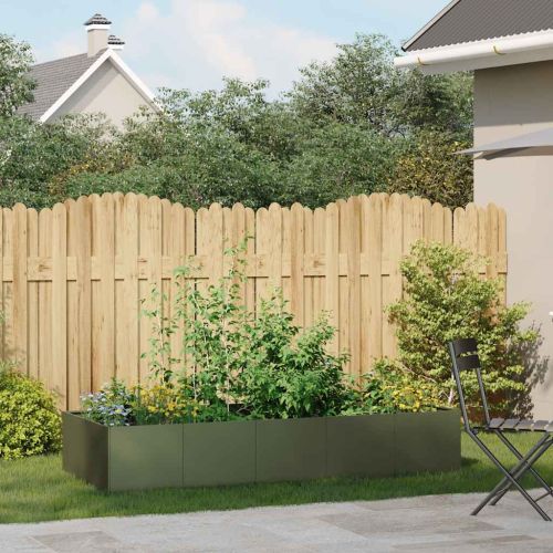 Кашпа, маслиненозелена, 200x80x40 см, стомана