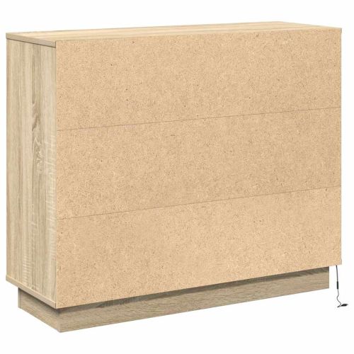 LED конзолна маса Сонома дъб 90 х 32 х 75 см Инженерно дърво