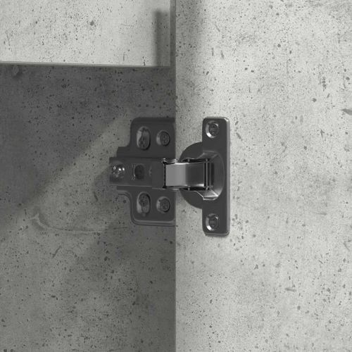 LED конзолна маса с рафт с врата Циментено сиво 90 х 32 х 75 см