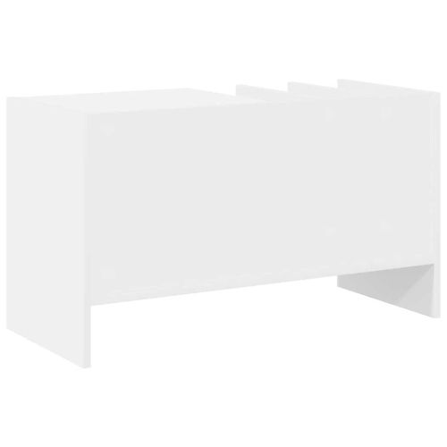 Шкаф за грамофонни плочи Бяло 78.5 x 35 x 45 см Инженерно дърво