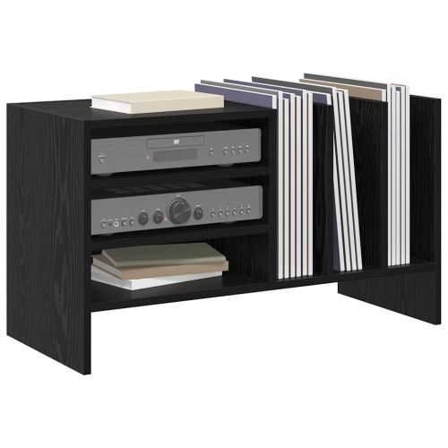Шкаф за грамофонни плочи с рафт Черния дъб 78.5 x 35 x 45 см