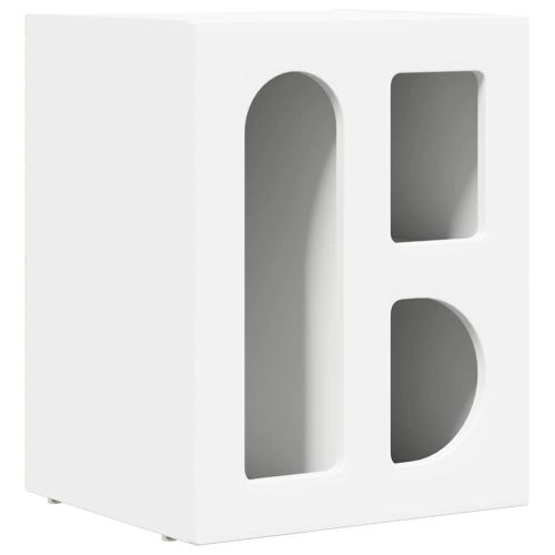 Нощно шкафче Бяло 40 x 35 x 50 см Инженерно дърво