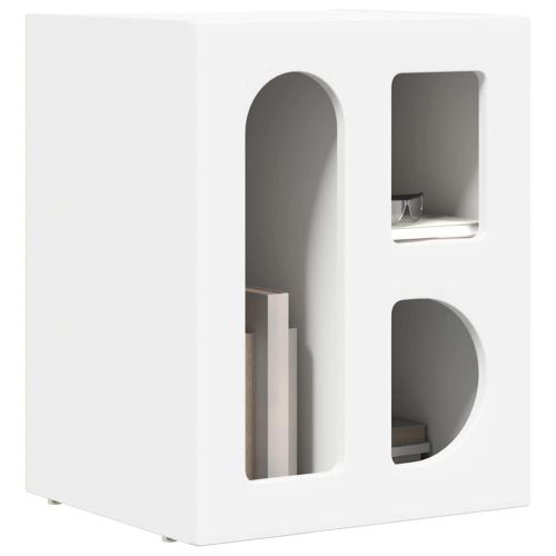 Нощно шкафче Бяло 40 x 35 x 50 см Инженерно дърво