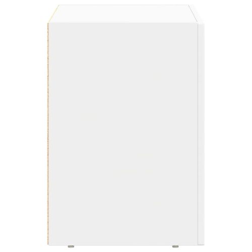 Нощно шкафче Бяло 40 x 35 x 50 см Инженерно дърво