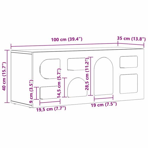 ТВ шкаф Дъб 100 x 35 x 40 см Инженерно дърво