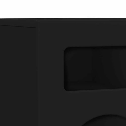 ТВ шкаф Черно 80 x 35 x 40 см Инженерно дърво