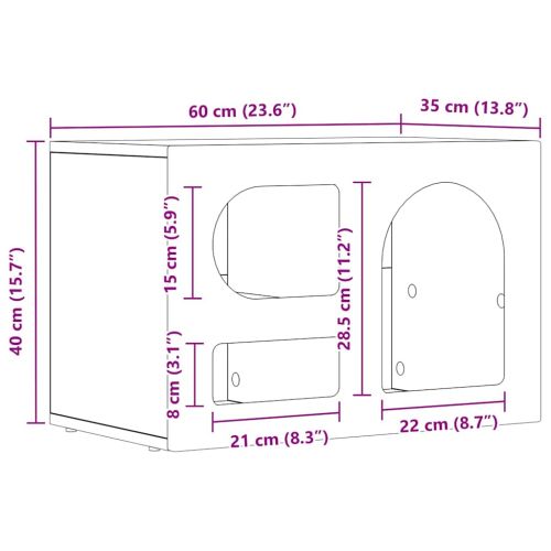 ТВ шкаф Бяло 60 x 35 x 40 см Инженерно дърво