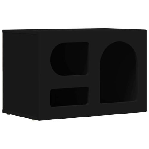 ТВ шкаф Черно 60 x 35 x 40 см Инженерно дърво