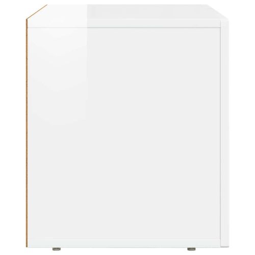 ТВ шкаф Лъскаво бяло 60 x 35 x 40 см Инженерно дърво