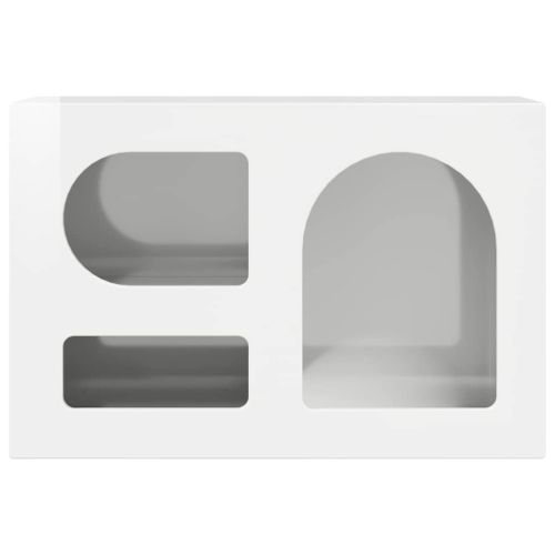 ТВ шкаф Лъскаво бяло 60 x 35 x 40 см Инженерно дърво