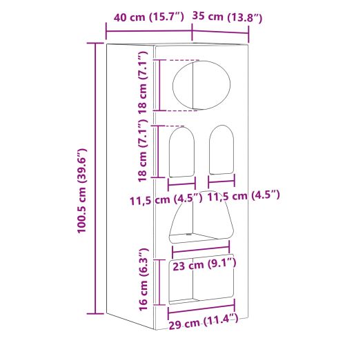 Служебен шкаф Дъб 40 x 35 x 100,5 см Инженерно дърво