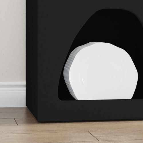 Служебен шкаф Черно 40 x 35 x 100.5 см Инженерно дърво