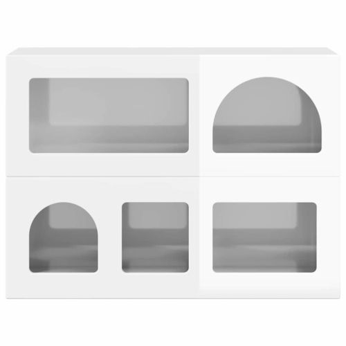 Служебен шкаф Лъскаво бяло 80.5 x 35 x 59 см Инженерно дърво