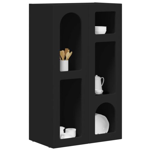 Служебен шкаф Черно 59 x 35 x 100,5 см Инженерно дърво