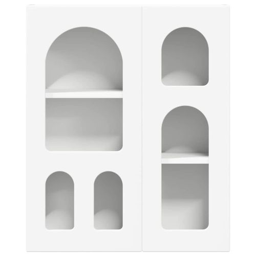 Висящ шкаф с рафт Бяло 59 x 20 x 71.5 см Инженерно дърво