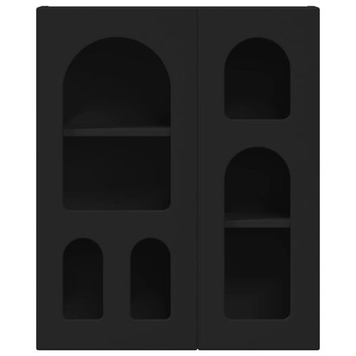 Висящ шкаф с рафт Черно 59 x 20 x 71.5 см Инженерно дърво