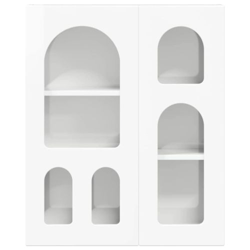 Висящ шкаф Лъскаво бяло 59 x 20 x 71.5 см Инженерно дърво