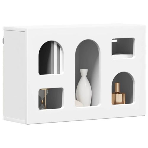 Висящ шкаф с рафт Бяло 60 x 20 x 40 см Инженерно дърво