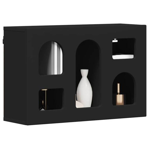 Висящ шкаф с рафт Черно 60 x 20 x 40 см Инженерно дърво