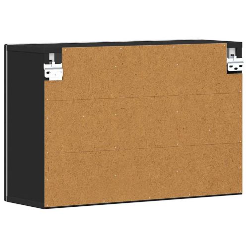 Висящ шкаф с рафт Черно 60 x 20 x 40 см Инженерно дърво