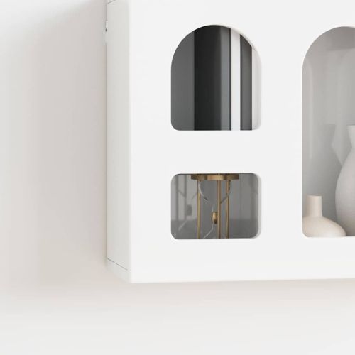 Висящ шкаф с рафт Лъскаво бяло 60 x 20 x 40 см Инженерно дърво