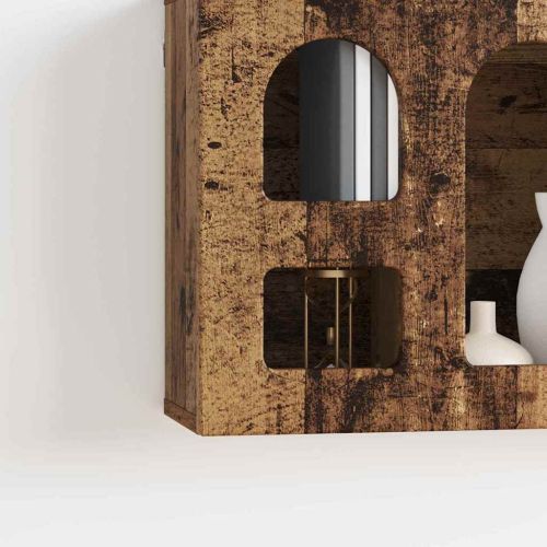 Висящ шкаф с рафт Старо дърво 60 x 20 x 40 см Инженерно дърво