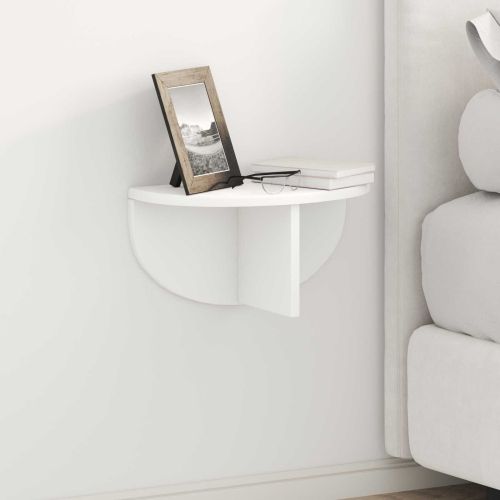 Стенен рафт Бяло 38 x 19 x 19 см Инженерно дърво