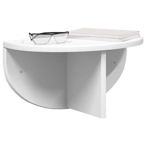 Стенен рафт Бяло 38 x 19 x 19 см Инженерно дърво