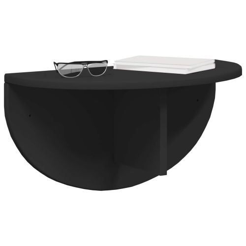 Стенен рафт 2 pcs Черно 38 x 19 x 19 см Инженерно дърво