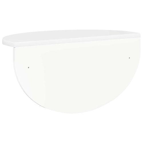 Стенен рафт 2 pcs Лъскаво бяло 38 x 19 x 19 см Инженерно дърво