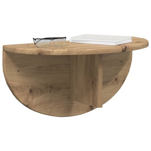 Стенен рафт 2 pcs Дъб 38 x 19 x 19 см Инженерно дърво