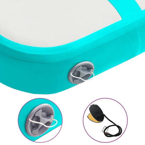 Надуваем дюшек за гимнастика с помпа, 60x100x15 см, PVC, зелен