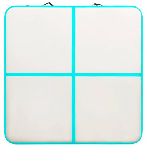 Надуваем дюшек за гимнастика с помпа, 200x200x15 см, PVC, зелен