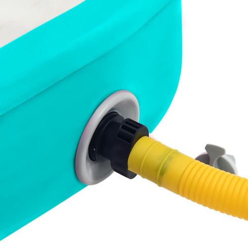 Надуваем дюшек за гимнастика с помпа, 200x200x15 см, PVC, зелен