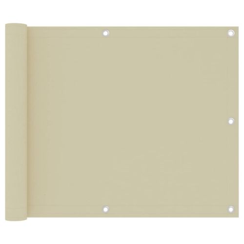 Балконски параван, кремав, 75x300 см, плат оксфорд