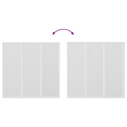 Сгъваем параван за баня с 3 панела, 117 x 120 см