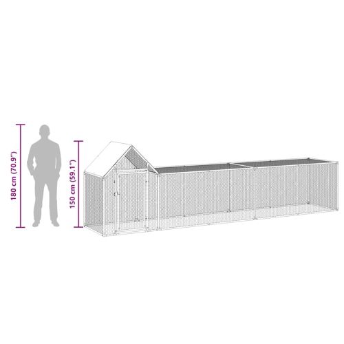 Птичарник, 5x1x1,5 м, поцинкована стомана