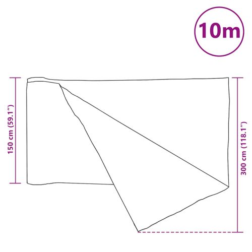 Засенчваща мрежа черна 1,5x10 м HDPE 75 г/м²