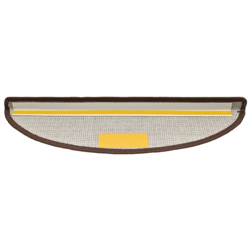 Изтривалки за стълби, 10 бр., 56x17x3 см, кафеенокафяви, полукръгли