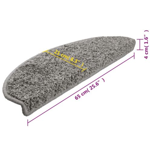 Изтривалки за стълби, 10 бр., 65x21x4 см, сиви, полукръгли, големи