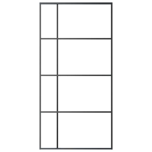 Плъзгаща се врата, ESG стъкло и алуминий, 102,5x205 см, черна