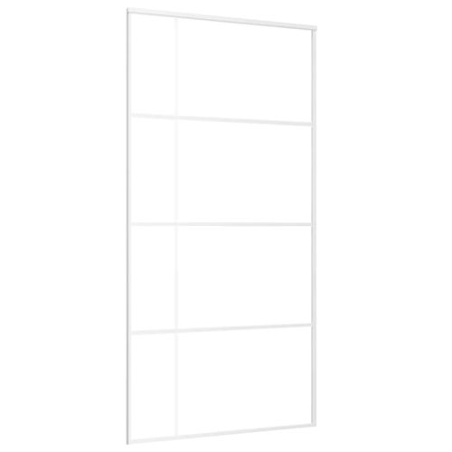 Плъзгаща се врата, ESG стъкло и алуминий, 102,5x205 см, бяла