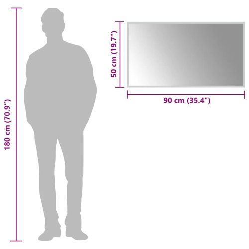 LED огледало за баня, 90x50 см