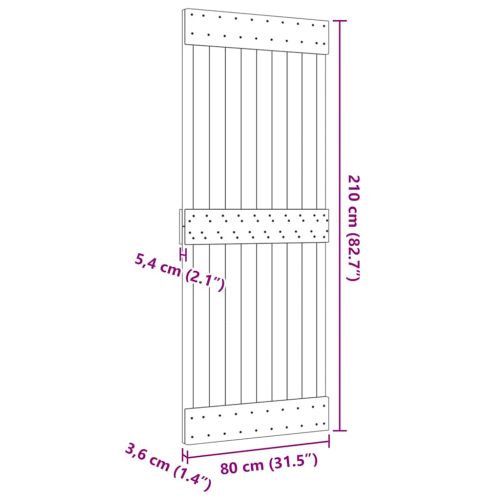 Врата "NARVIK" 80x210 см масивна дървесина бор