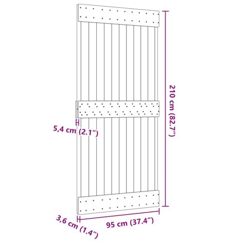Врата "NARVIK" 95x210 см масивна дървесина бор