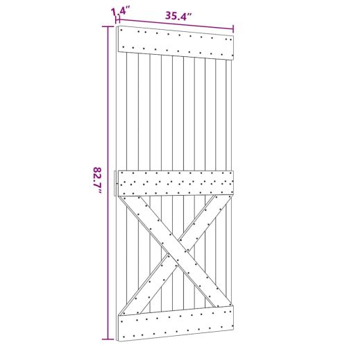 Врата "NARVIK" 90x210 см масивна дървесина бор