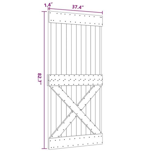 Врата "NARVIK" 95x210 см масивна дървесина бор