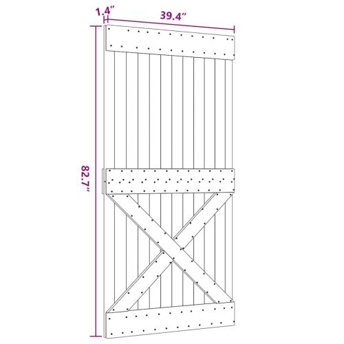 Врата "NARVIK" 100x210 см масивна дървесина бор