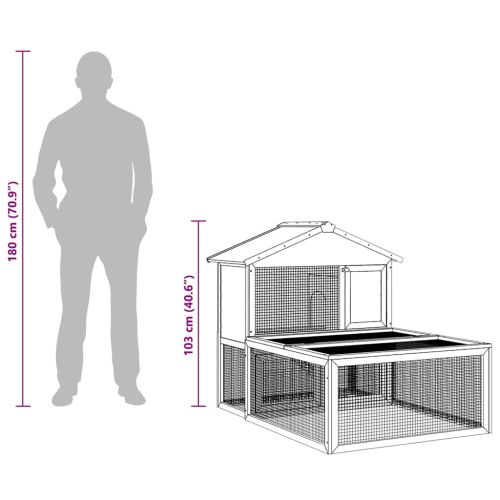 Външна клетка за зайци и дребни животни, дървена